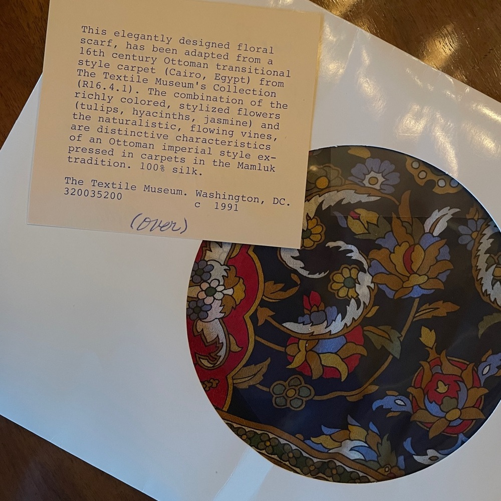 Textile Museum silk floral scarf